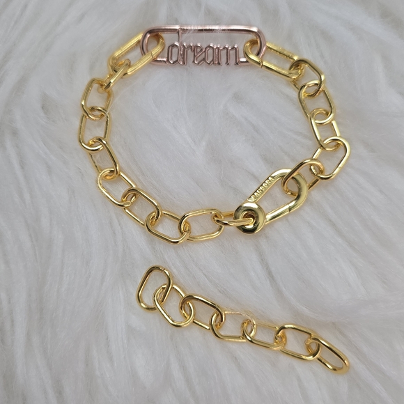 Pandora me with dream charm Small-Link Chain Bracelet 14k gold size adjustable - Picture 1 of 6